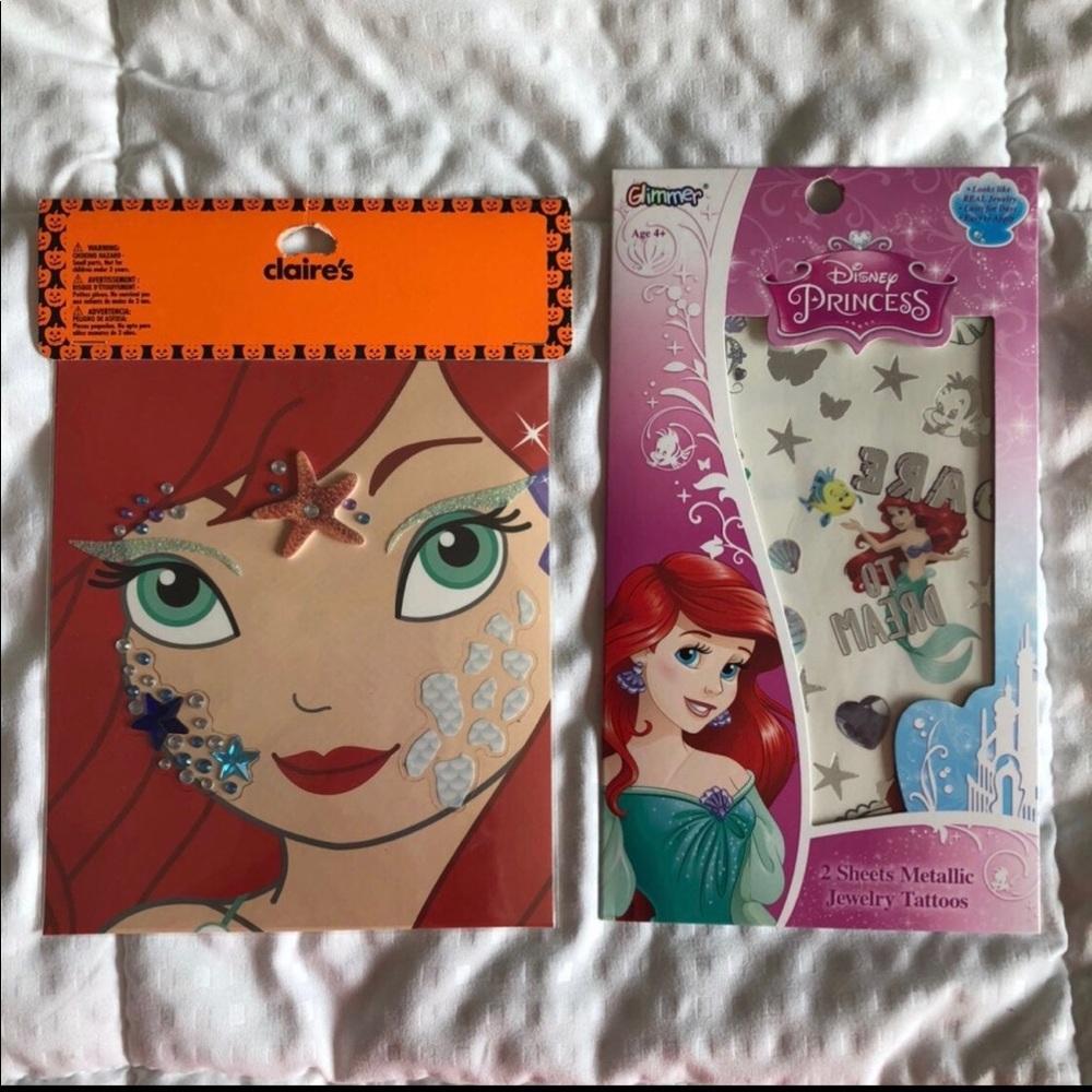 Disney Little Mermaid Temporary Tattoos and Face Stickers